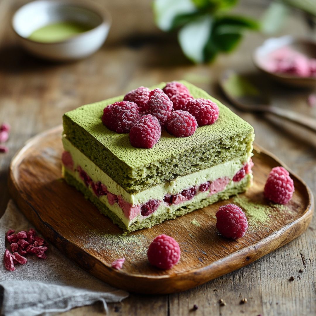 Cake Matcha Framboise : La recette Afbeelding