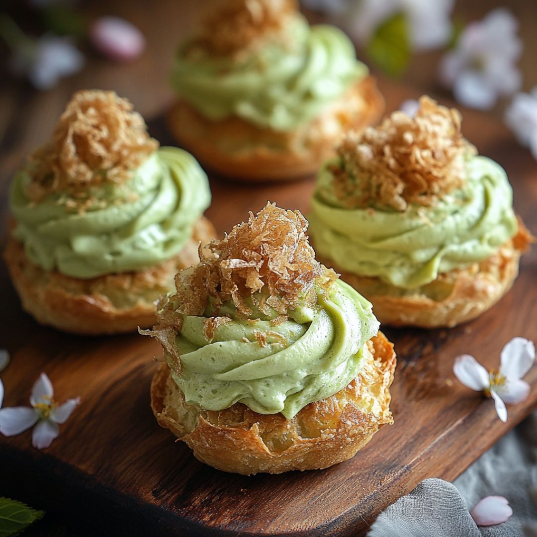 Choux Craquelin au Matcha – Délicatesse Japonaise et Gourmandise !
