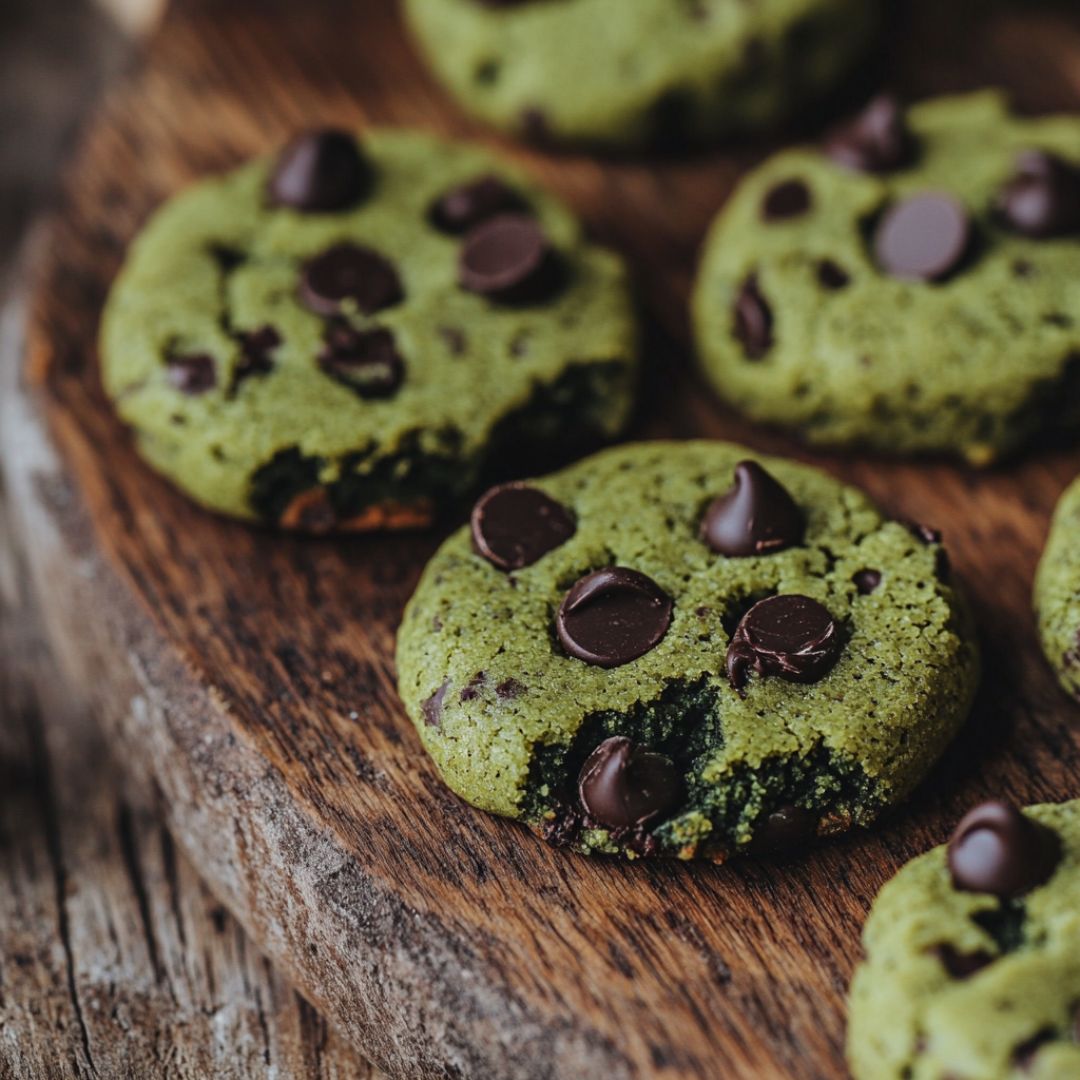 Cookies Vegan au Matcha Bio et Pépites de Chocolat Noir Afbeelding
