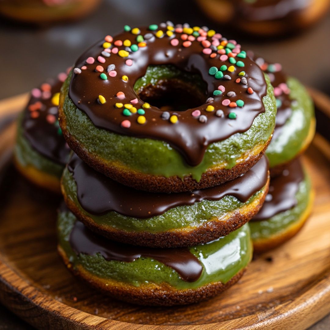 Donuts au Matcha avec Glaçage au Chocolat : Un Dessert Léger et Savoureux Afbeelding