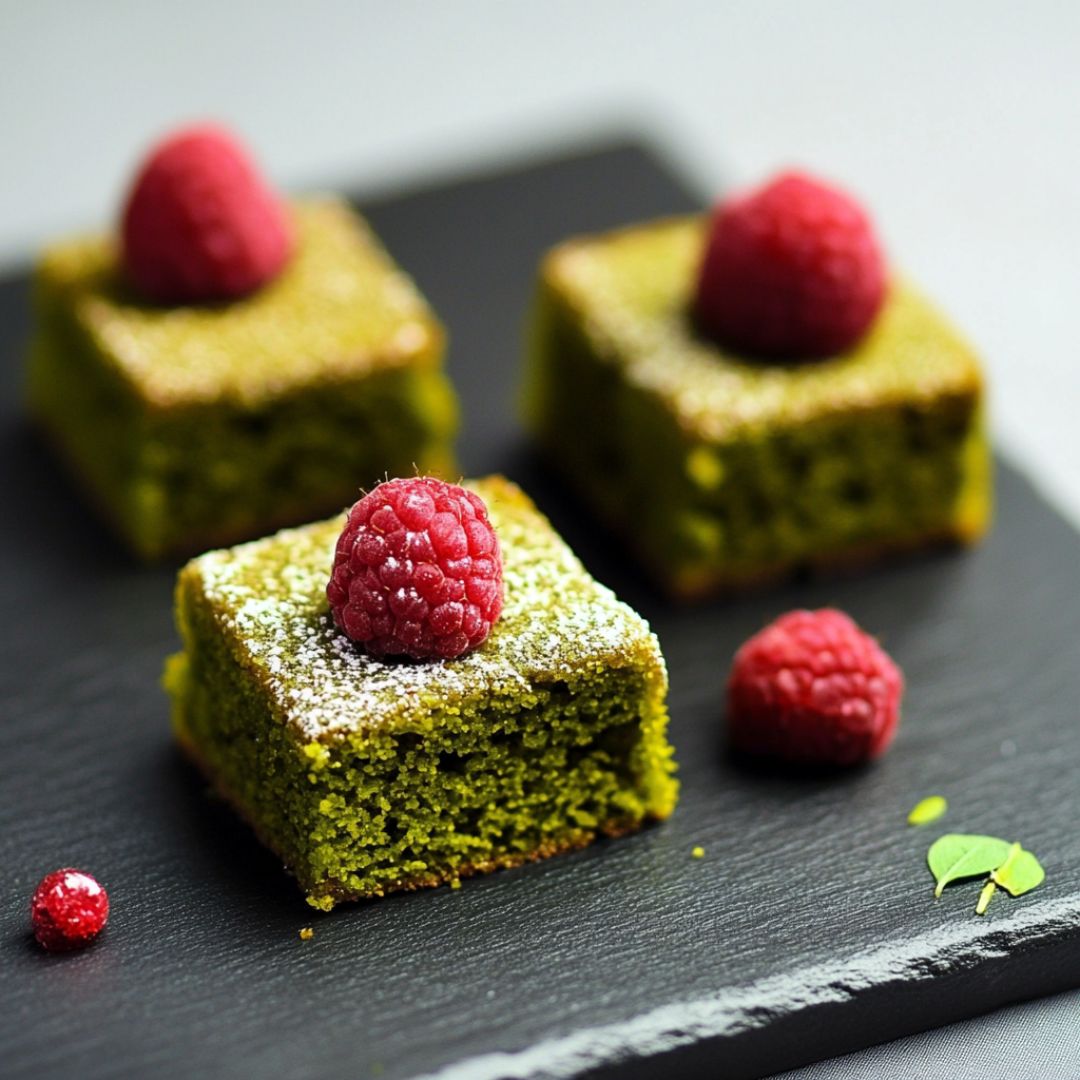 Financiers Thé Matcha et Framboises Afbeelding