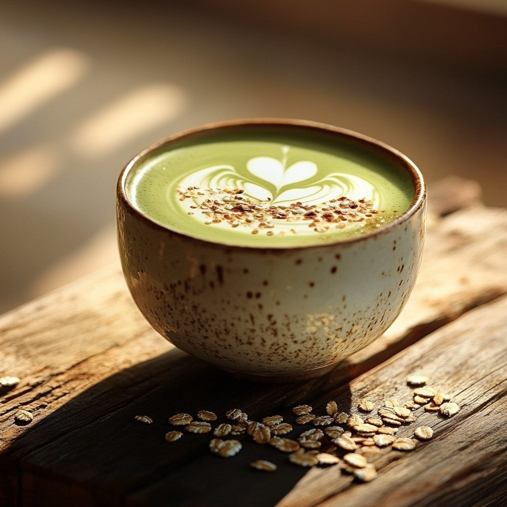 matcha latte lait avoine Afbeelding