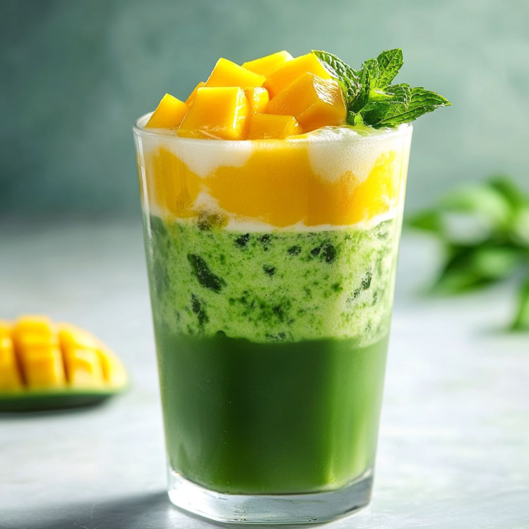 Matcha Latte à la Mangue : Un mélange tropical d'été énergisant Afbeelding
