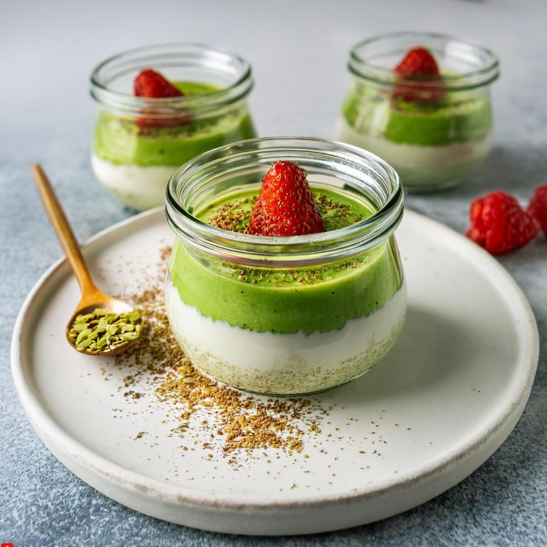 Panna Cotta Vegan à la Noix de Coco et Matcha Afbeelding