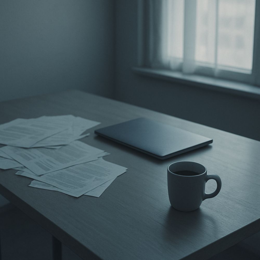 tasse de cafe sur bureau avec ordinateur Afbeelding
