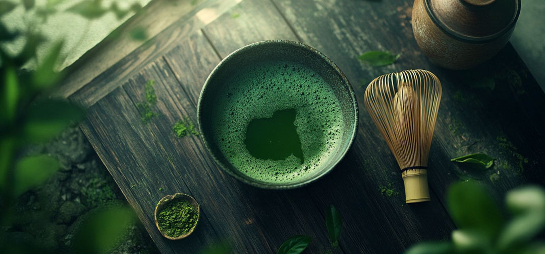 bol et fouet de matcha ceremonial